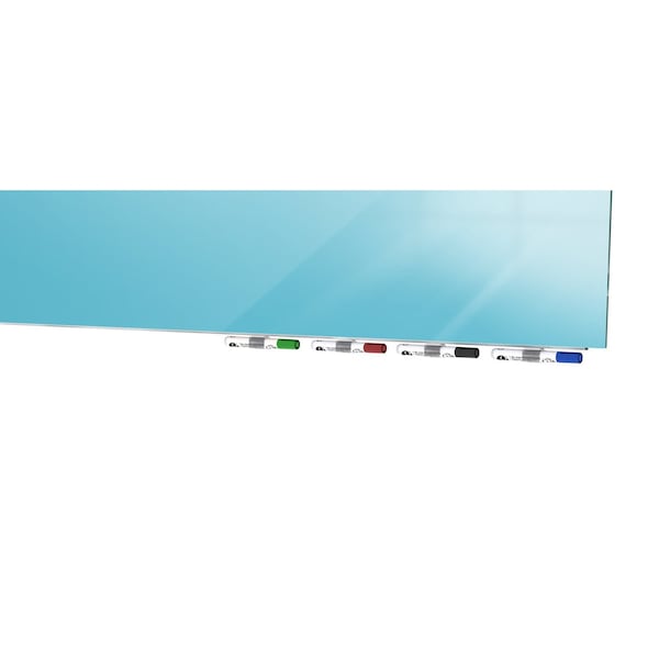 Aria Low Profile Glassboard, Non-Magnetic, 2 Ft H X 3 Ft W, Horizontal, Blue